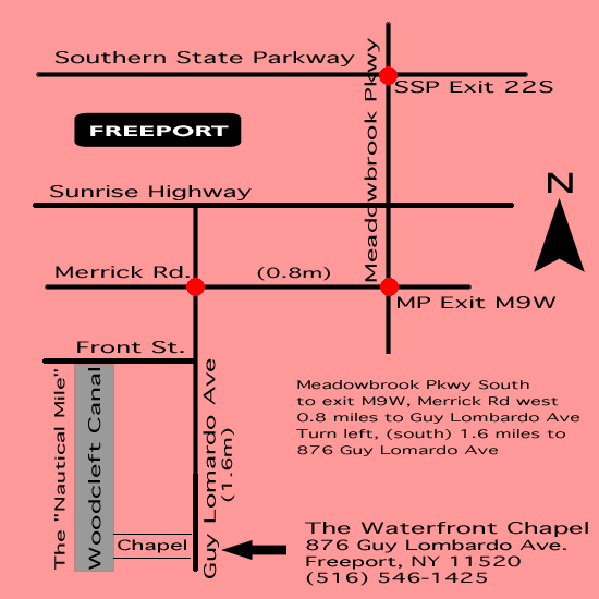 Map to the Waterfront Chapel